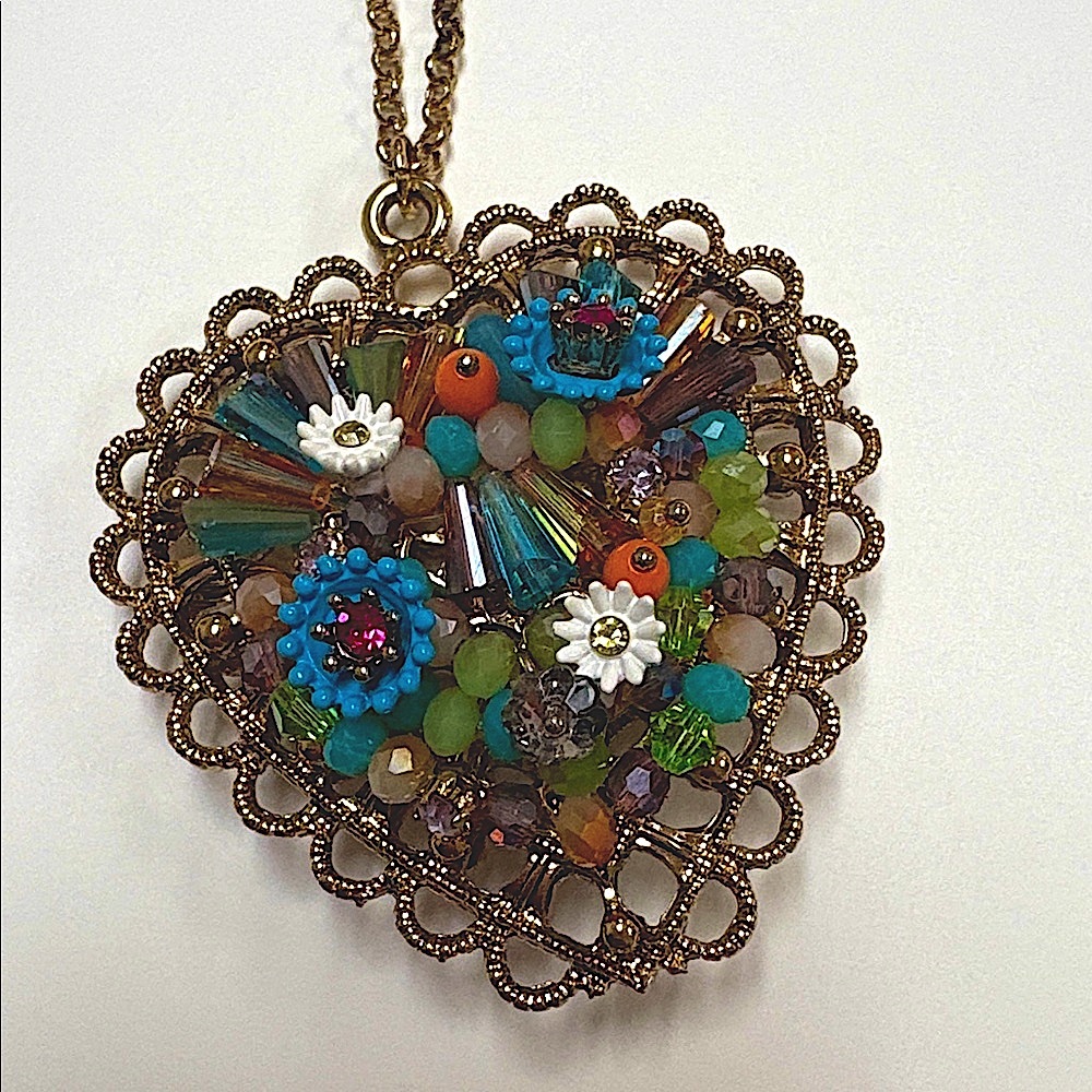 Betsey Johnson Colorful Heart Pendant Necklace